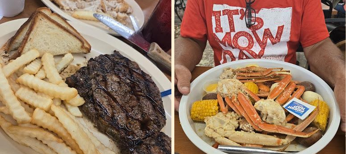 2 Sisters' Diner Seafood & Steak Menu